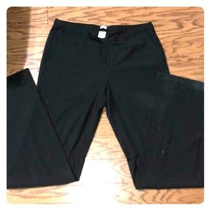 Black and gray pinstriped dress pants